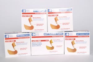 Bandages Flex Fabric Adhesive Strip 3/4 X 3 Inch Rectangle Tan Sterile Coverlet Type (10/BX 12BX/CS) by Integra LifeSciences Derma Sciences  ID SVT3D